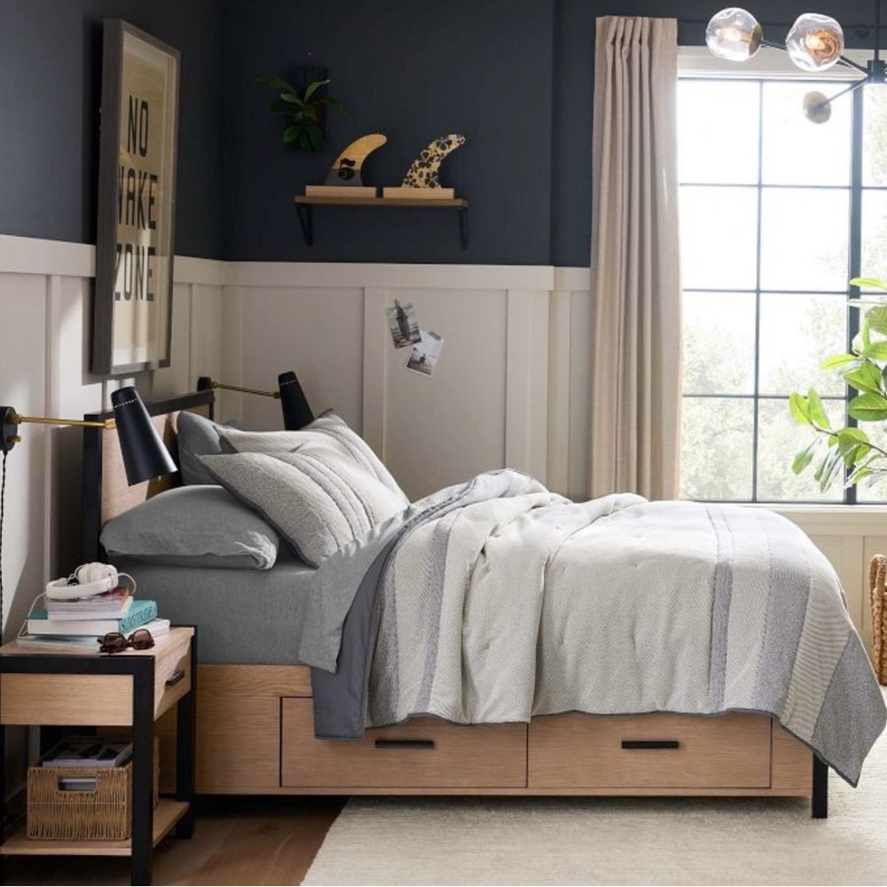 Pottery Barn Teen Organic Cotton Twin Bedding Sheets - Gray - Picture 5 of 5